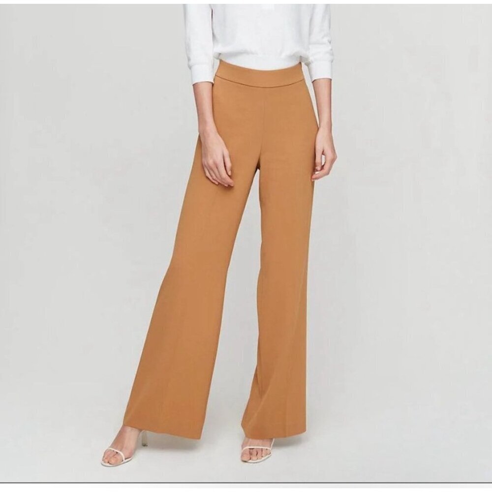 Babaton Tan High Rise Wide-Leg  Pull On Women's Pants Size 6
